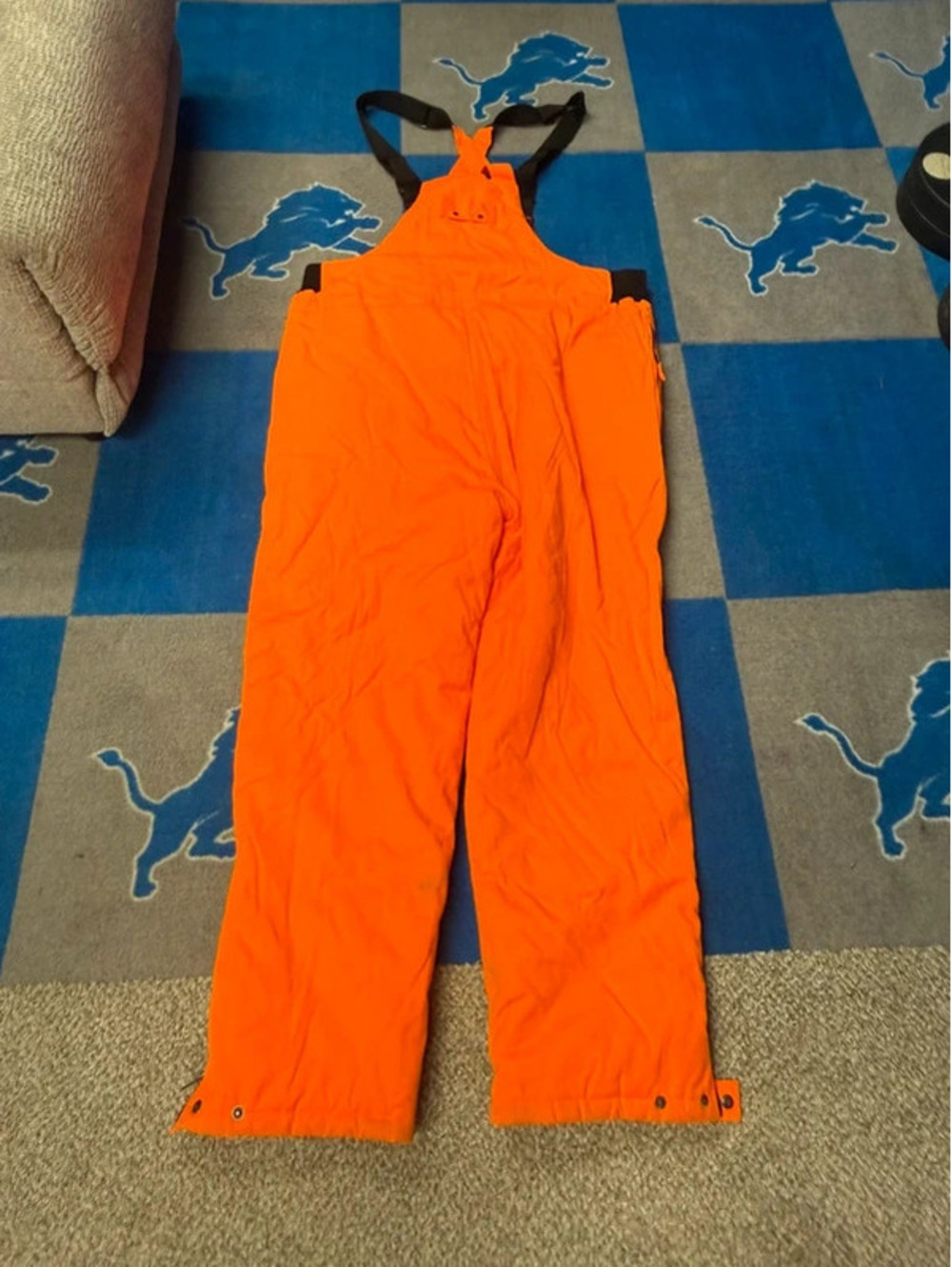 Reversible Blaze Orange & Mossy Oak Camo Hunting Overalls Bibs - Men's